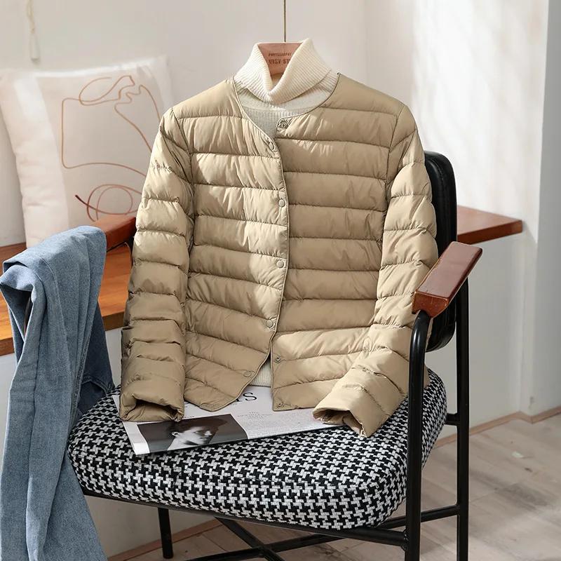 Vestes chaudes en duvet de canard blanc pour femme, manteaux bouffants Ultra légers et pliables, à l