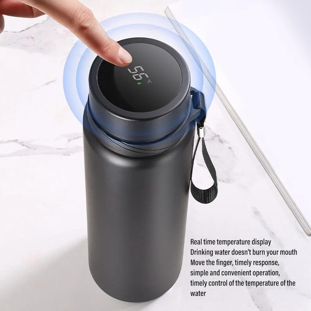 Bouteille d'eau isolée en acier inoxydable de 1000ml, garde les boissons chaudes ou froides pendant