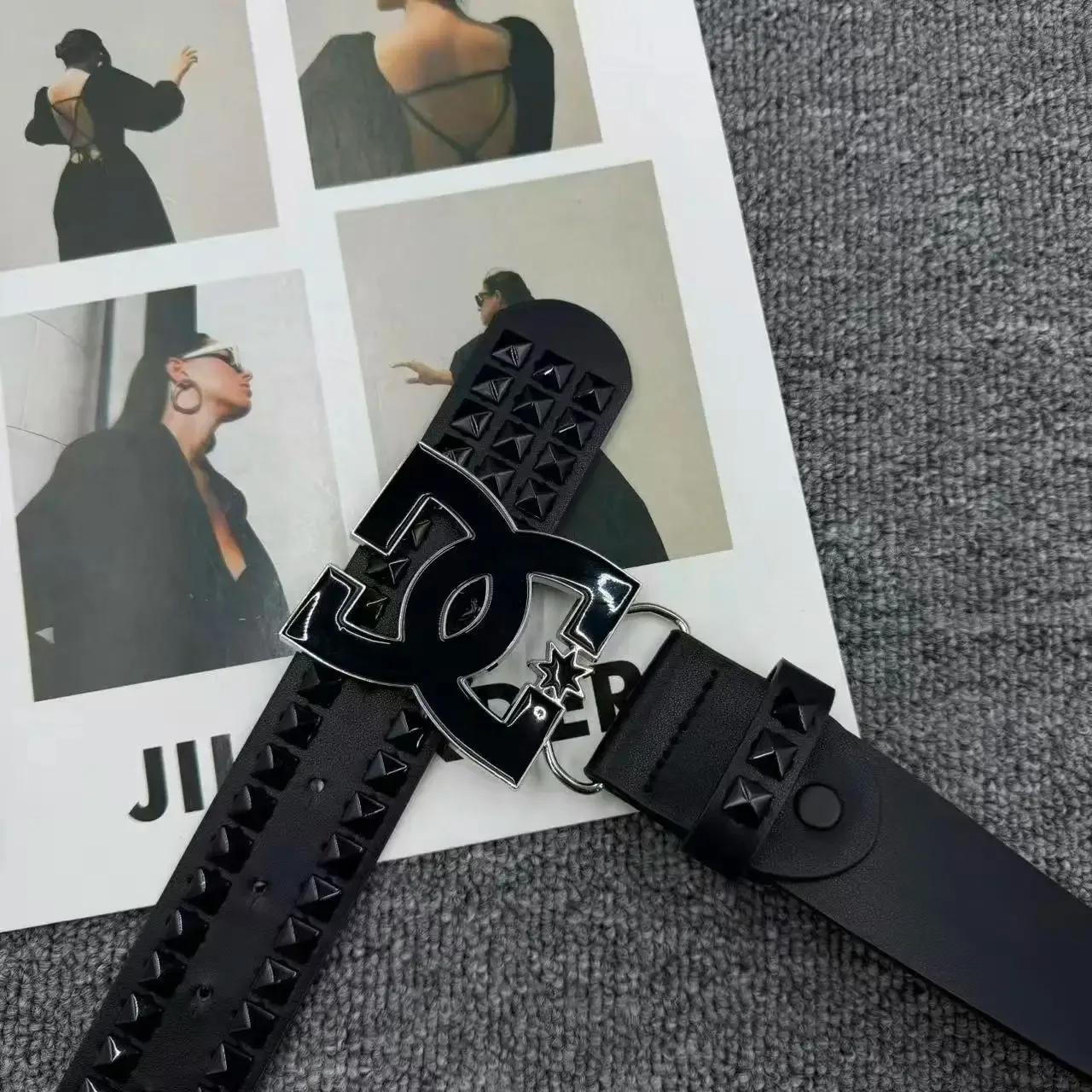 Ceinture de luxe punk 2026 pour femmes et hommes – Style Y2K, design clouté, boucle métallique de ha
