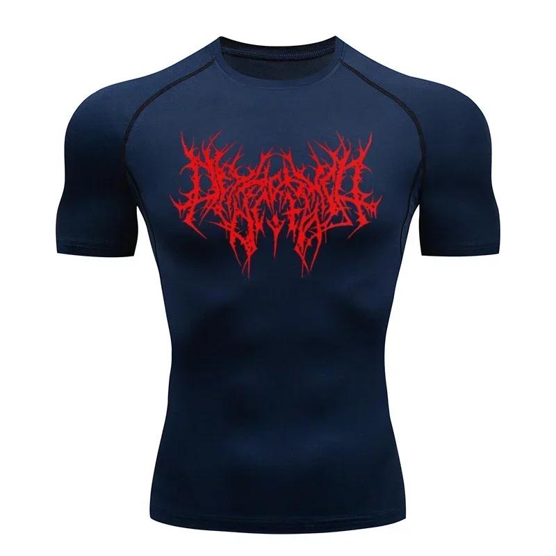 T-shirt homme course Sport T-shirt hommes Compression Fitness hauts T-shirt séchage rapide entraînem