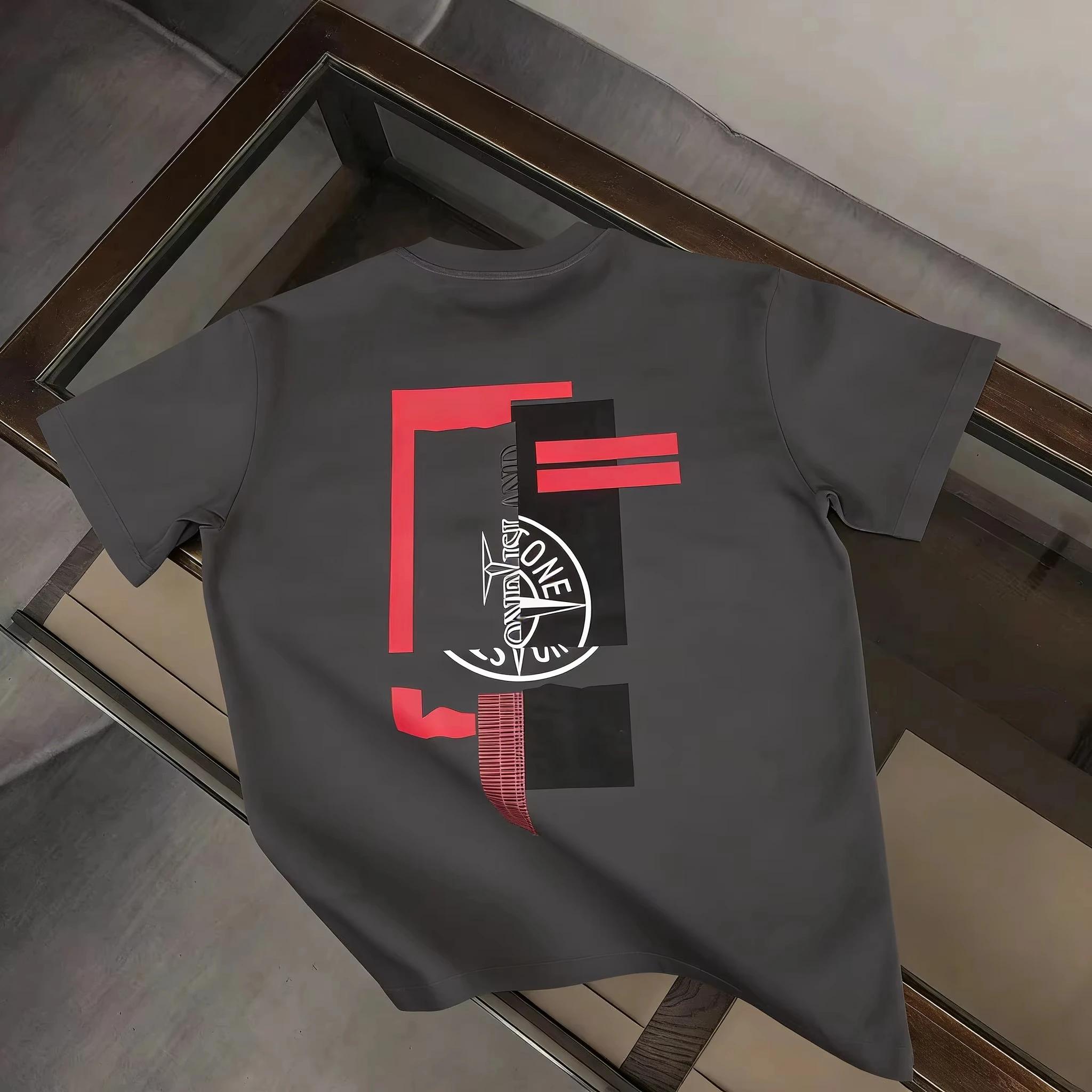 T-shirt imprimé surdimensionné de marque de luxe haut de gamme, tendance mode, décontracté, en coton