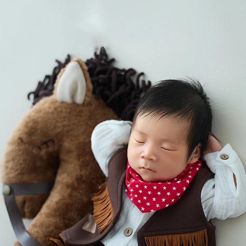 Accessoires de photographie pour nouveau-nés, thème Cowboy, Costumes pour bébé garçon avec écharpe,