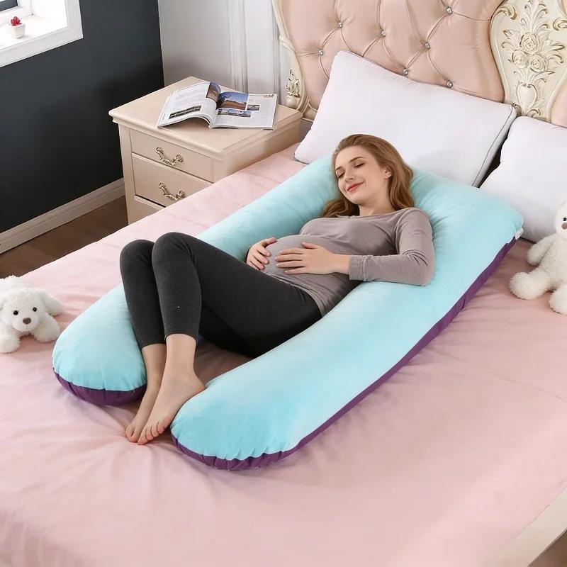 Oreiller de maternité en coton en forme de U, coussin de soutien dorsal multifonctionnel, soutien lo