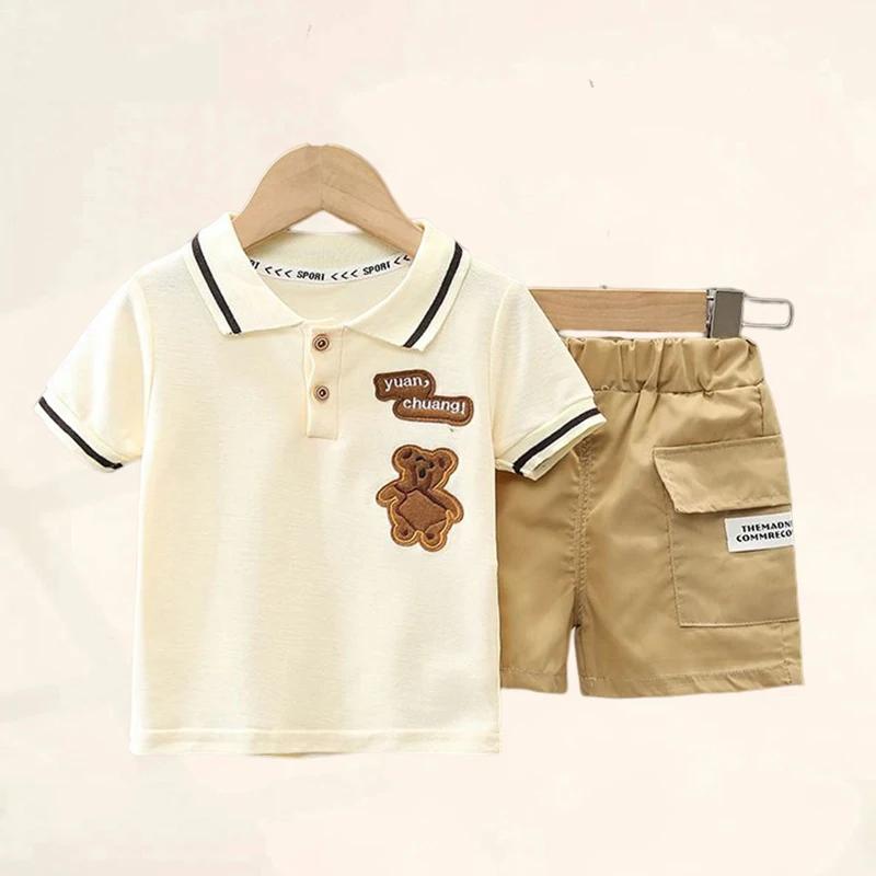Ensemble de vêtements d'été pour bébé garçon, t-shirt et short pour enfants, tenue de dessin animé m