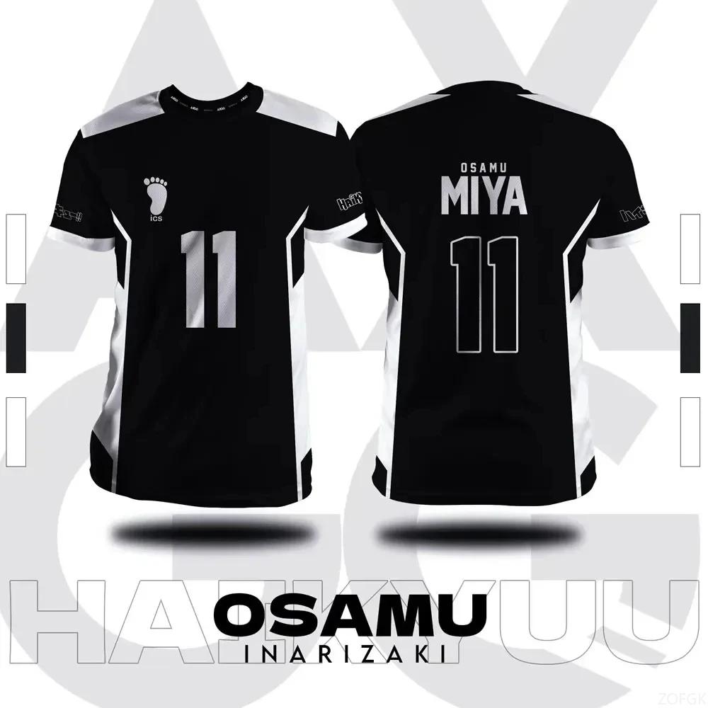 T-shirt d'été pour hommes, grande taille, imprimé en 3D, Haikyuu Inarizaki, motif de dessin animé Co