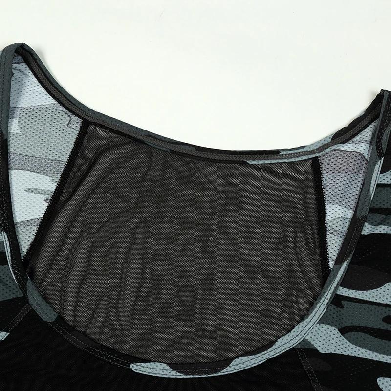 Débardeur pour homme, imprimé camouflage, en maille élastique respirante, pour le fitness et les loi