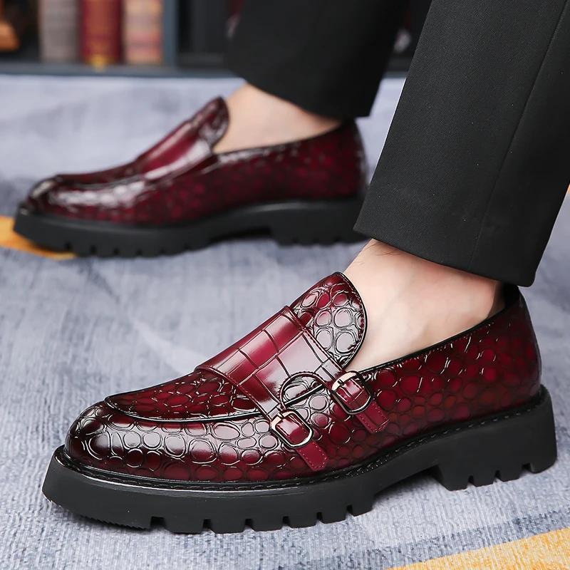 Mocassins de ville élégants et polyvalents pour hommes, style Derby anglais confortable, en cuir dur