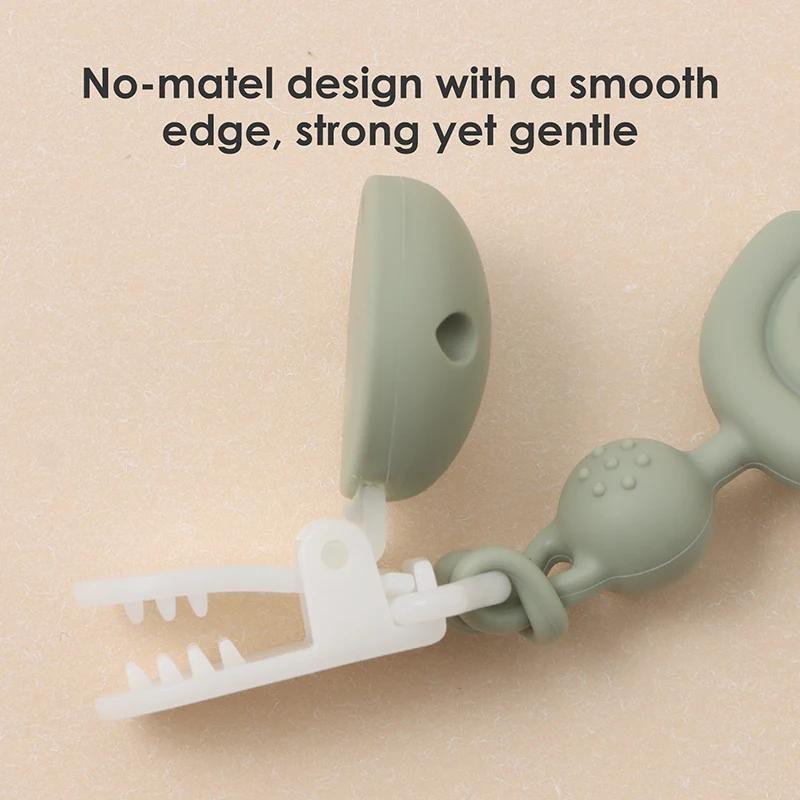 Attache-sucette en Silicone pour bébé, Clip de chaîne, porte-tétine factice, sans BPA, chaîne de den