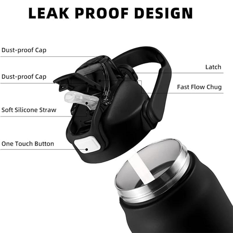 Bouteille d'eau thermos isolée sous vide, sans BPA, acier inoxydable, d'extraction HI Flask, café fr