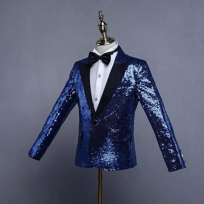 Veste de brevà Paillettes pour Garçon, Blazer Brcorporelle, Robe Formelle Trempée, Vêtements de ixde