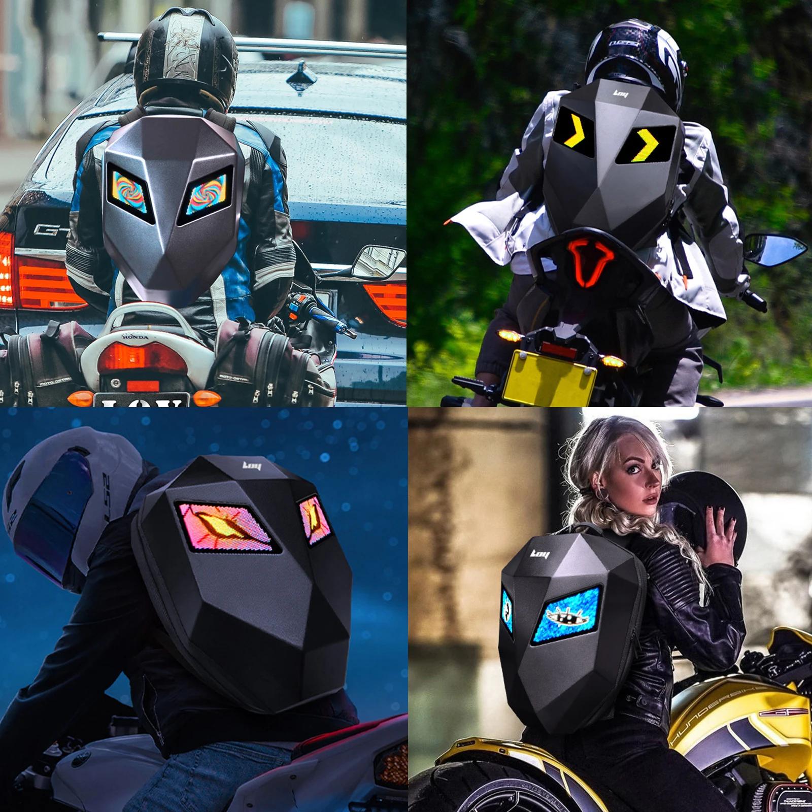Sac à dos de cyclisme LED polyvalent, sac à dos de moto, équipé de sangles réglables, sac de bagages