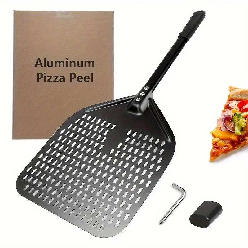Pelle à pizza perforée rectangulaire, 30.48x35.56 cm, pour transfert, professionnelle, en aluminium,