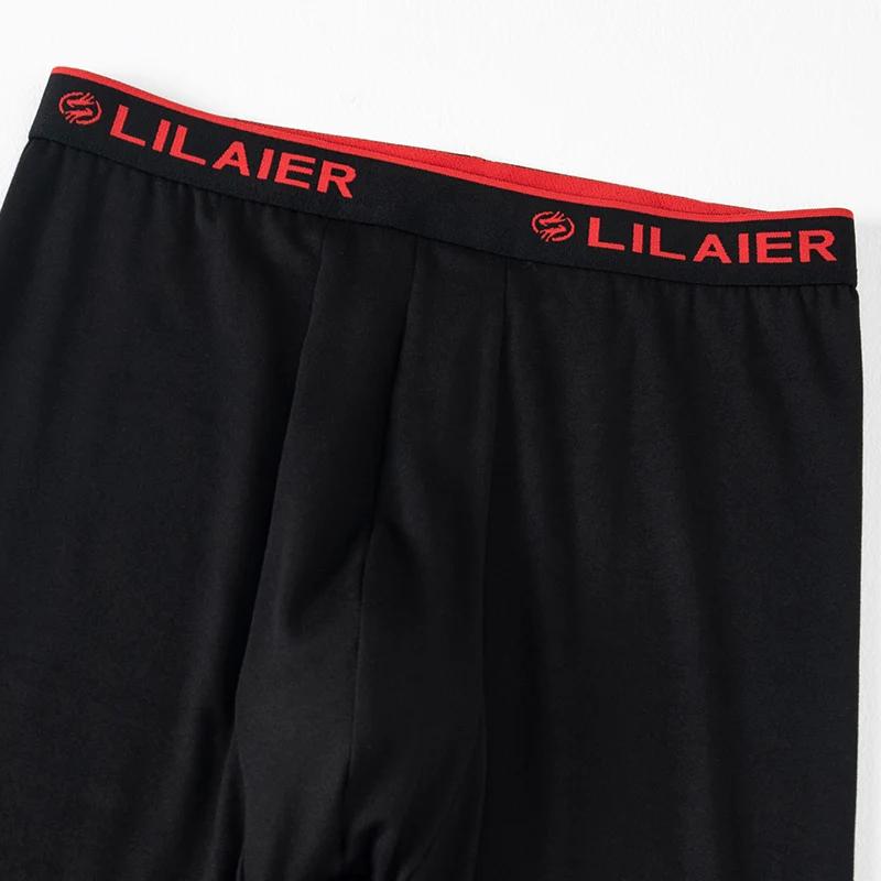 Ensemble de sous-vêtements thermiques de sport imprimés pour hommes, 2 pièces, couleur unie, col ron