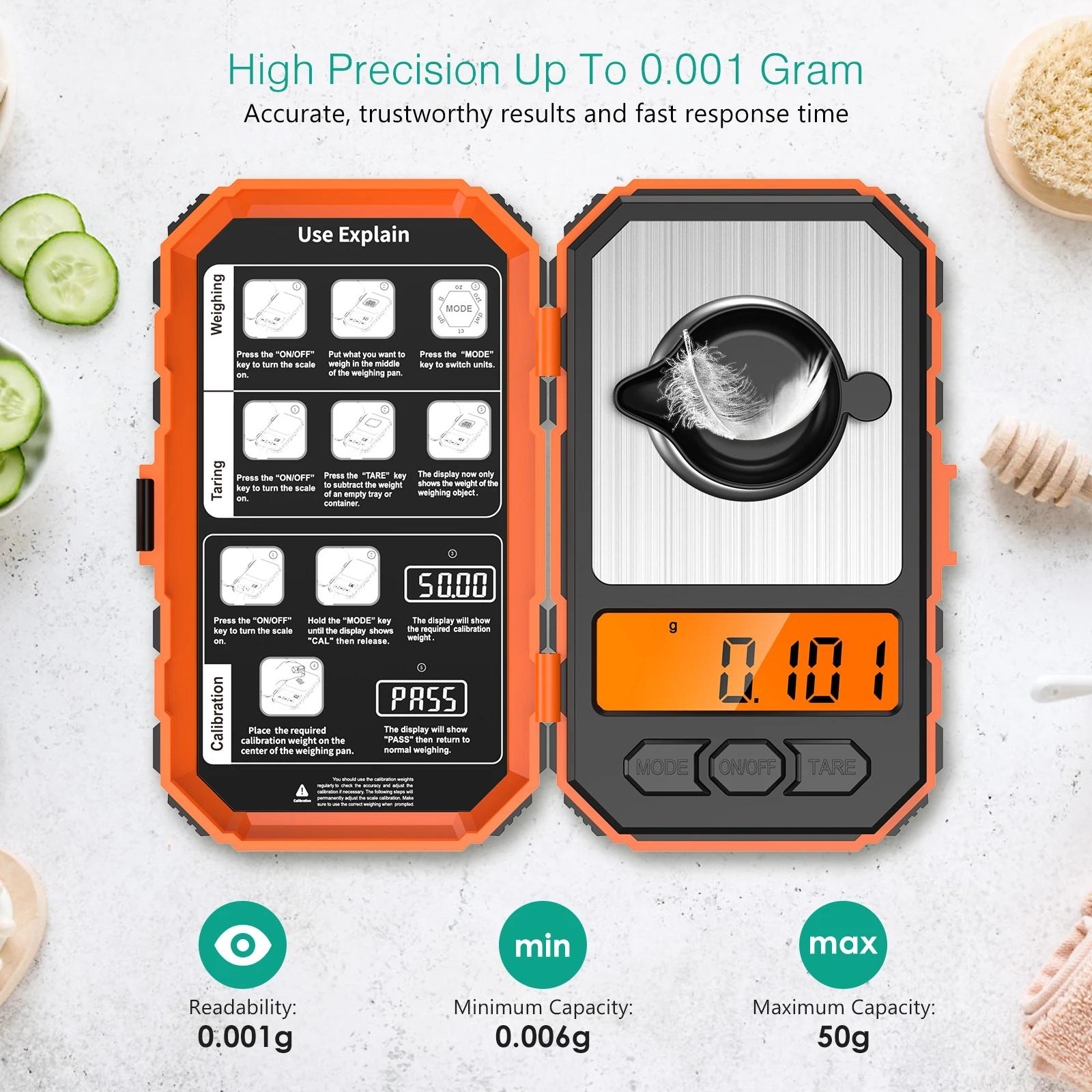 50g Mini Balance numérique 0.001g balances de haute précision Balance électronique de poche professi