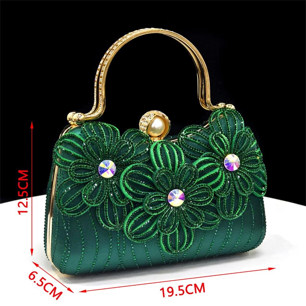 Escarpins et sac italiens pour fête, Style INS, bout pointu, strass, talons hauts élégants, couleur