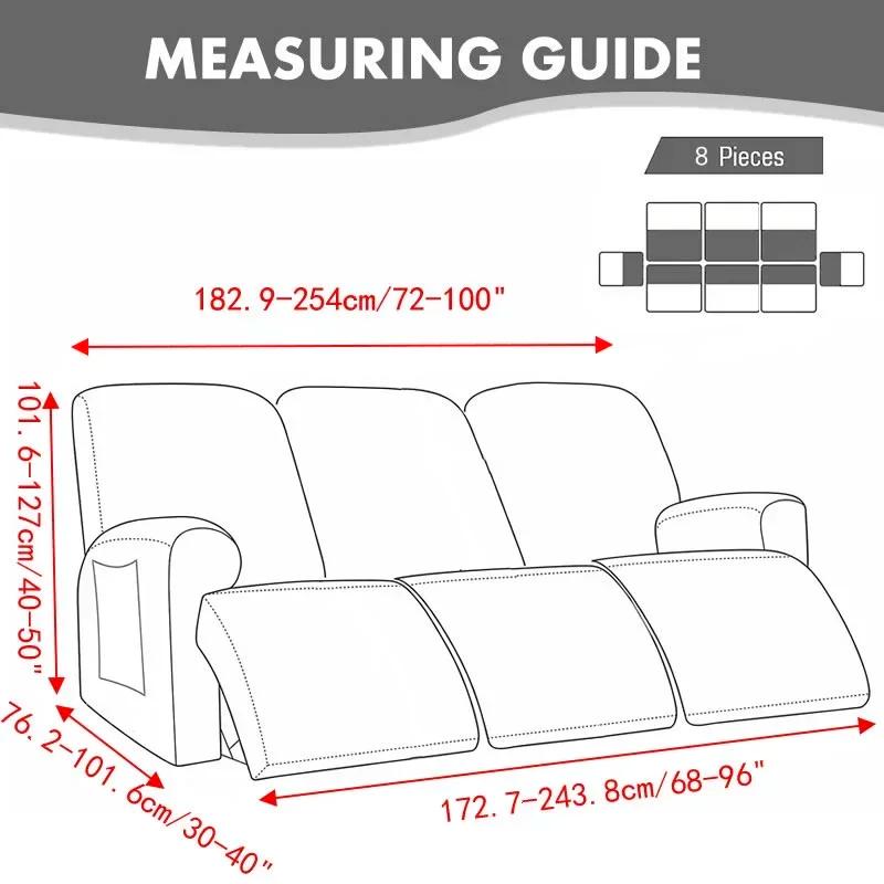 Housse de canapé inclinable extensible en velours, 1/2/3 places, housse de fauteuil relaxante, élast