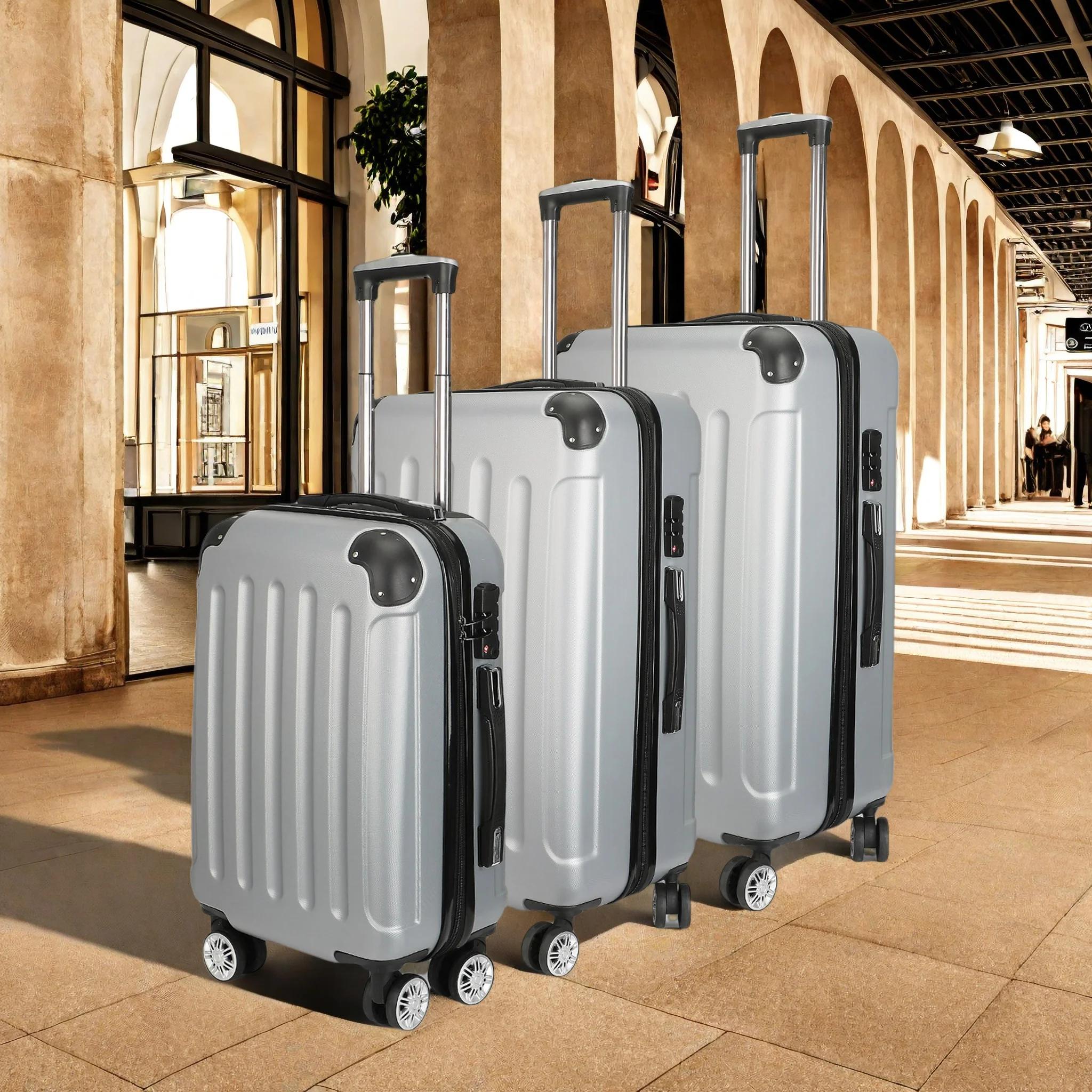 Ensemble de bagages Anajqaqia avec 4 roues et serrure à combinaison, ensemble de 3 valises, valise r
