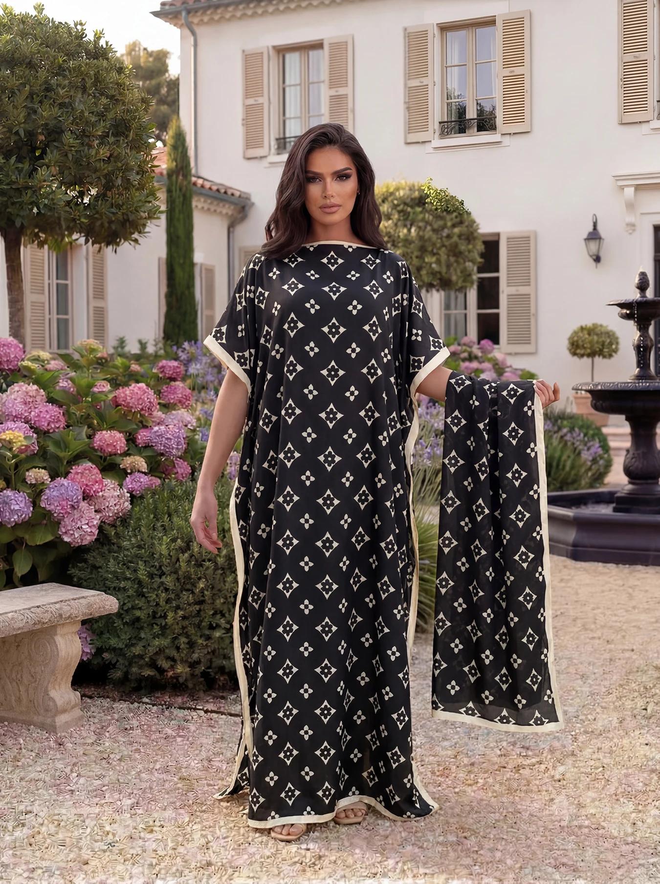 Robe de soirée musulmane pour femme, style européen et américain, Abaya Dubaï, maxi, design africain