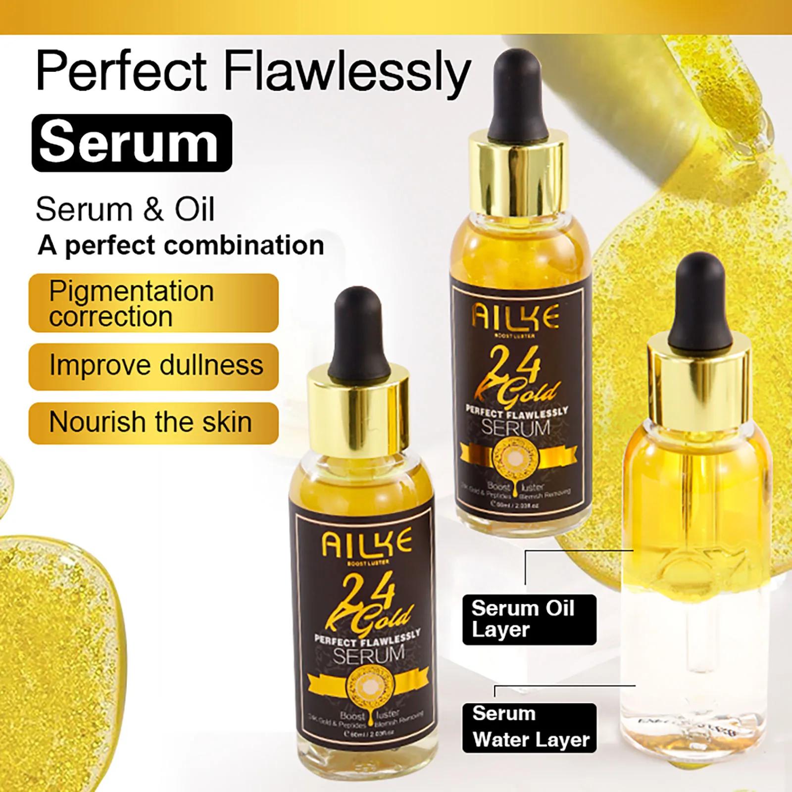 AILKE 24K Glod Gamme de soins pour la peau impeccable, blanchissant la peau, réduit les taches foncé