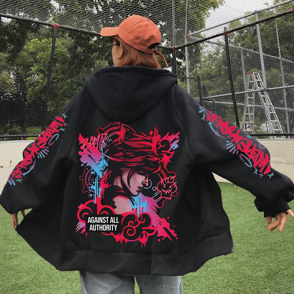 2025 Anime Arcane Vi sweat à capuche zippé Harajuku hauts pullover à manches longues pulls décontrac