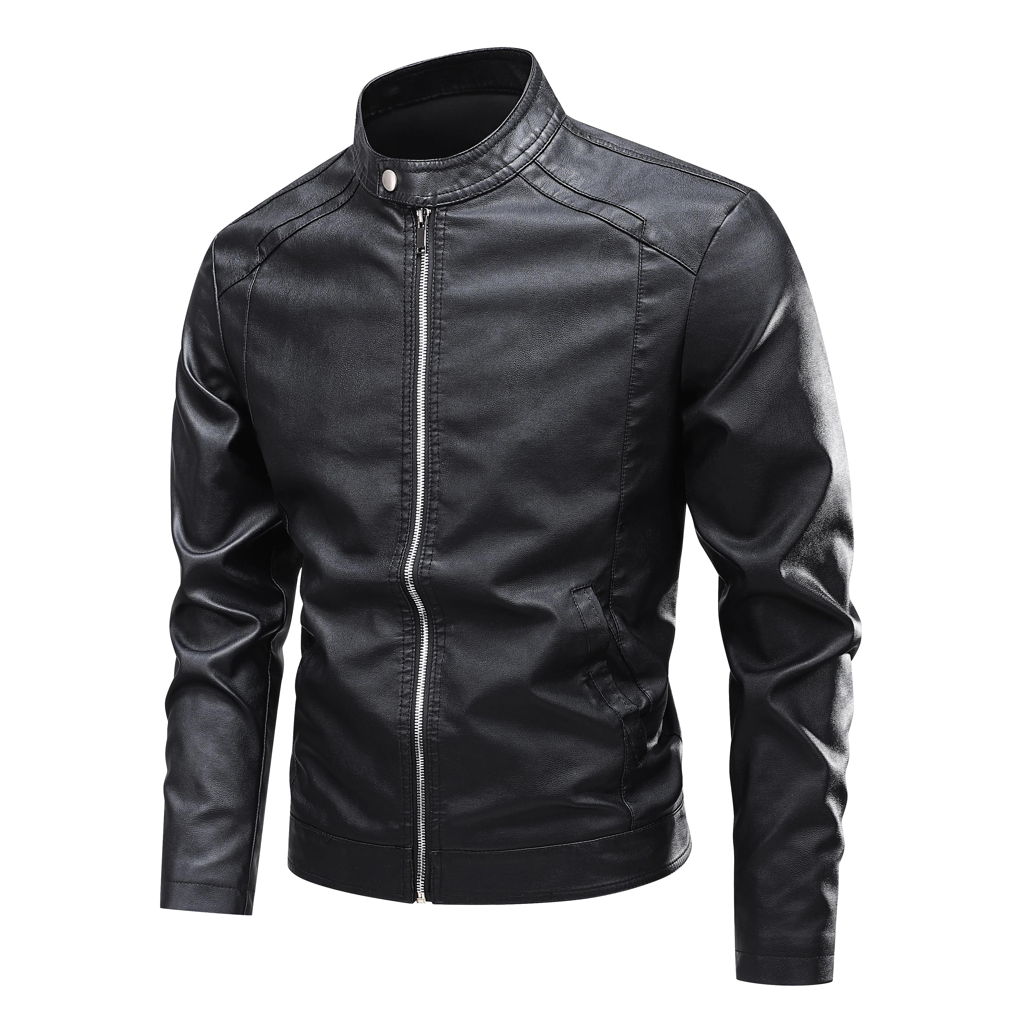 Veste en cuir de qualité supérieure à col pour hommes, Style classique de la vieille école, usage qu
