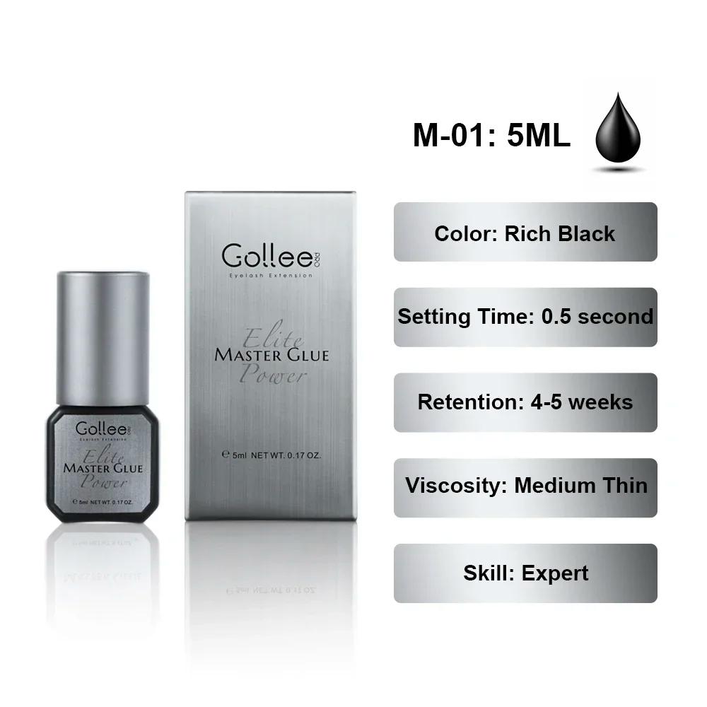 GOLLEE-Colle pour extensions de cils 0.5s, 10 pièces, étanches, 15ml, vente en gros