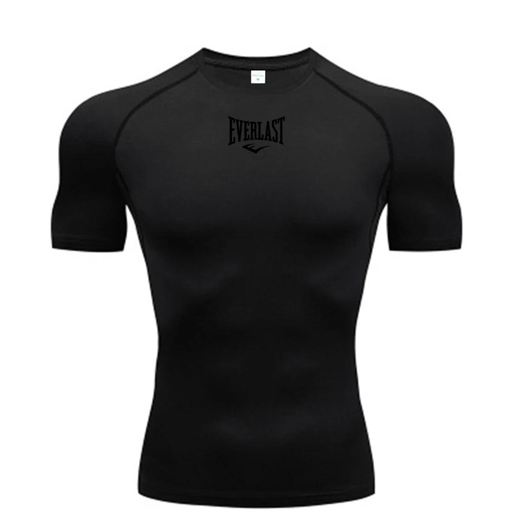T-shirt de compression à manches courtes pour homme Everlast - Couche de base athlétique pour la gym