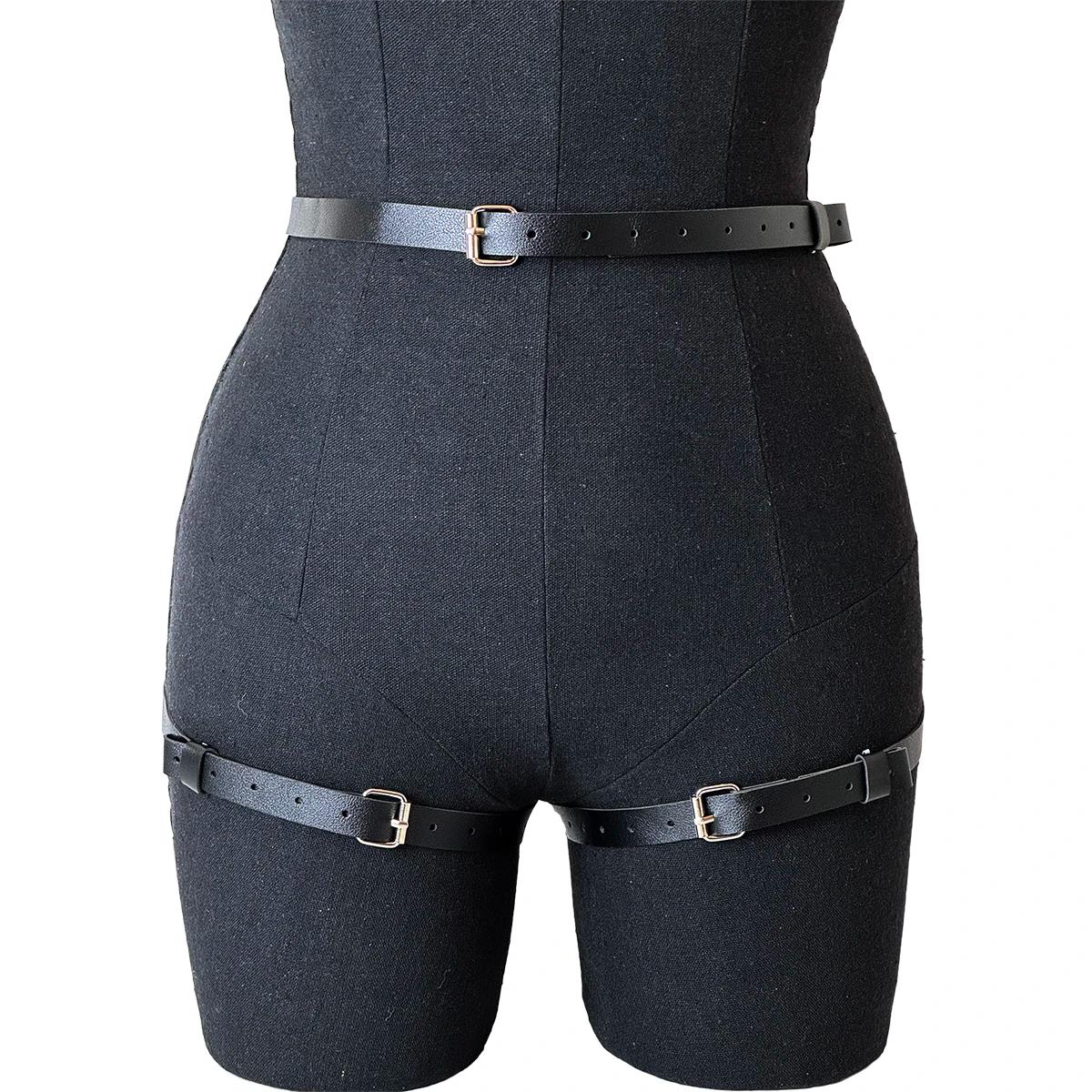 Ceinture et jarretière ajustables en cuir PU pour femme, accessoires de mode pour la taille et les h