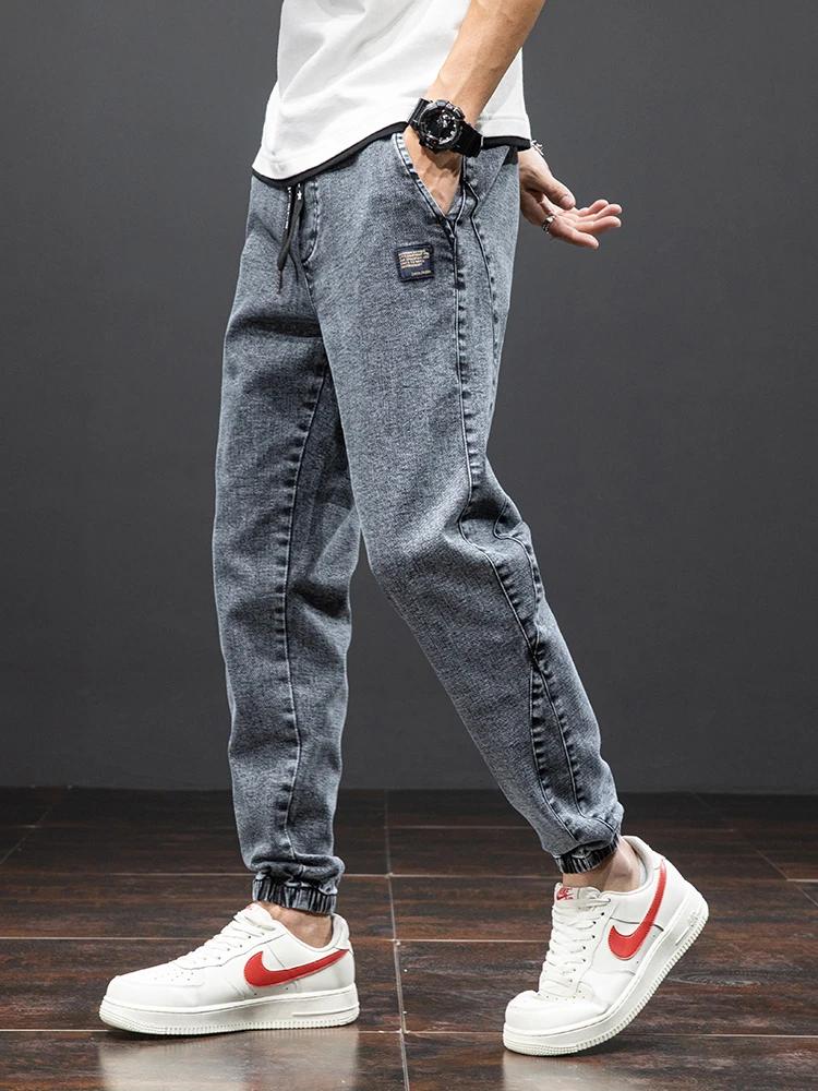 Printemps été noir bleu Cargo Jean hommes Streetwear Denim survêtement pantalon hommes Baggy Harem J