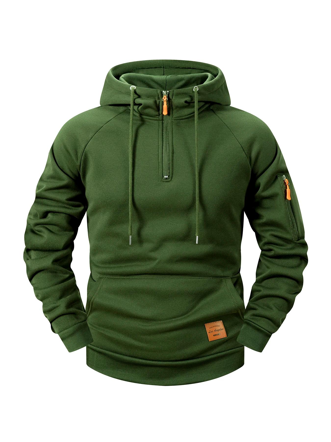 Sweat à capuche pour hommes, mode sport décontractée, rétro Harajuku, manches longues, fermeture écl