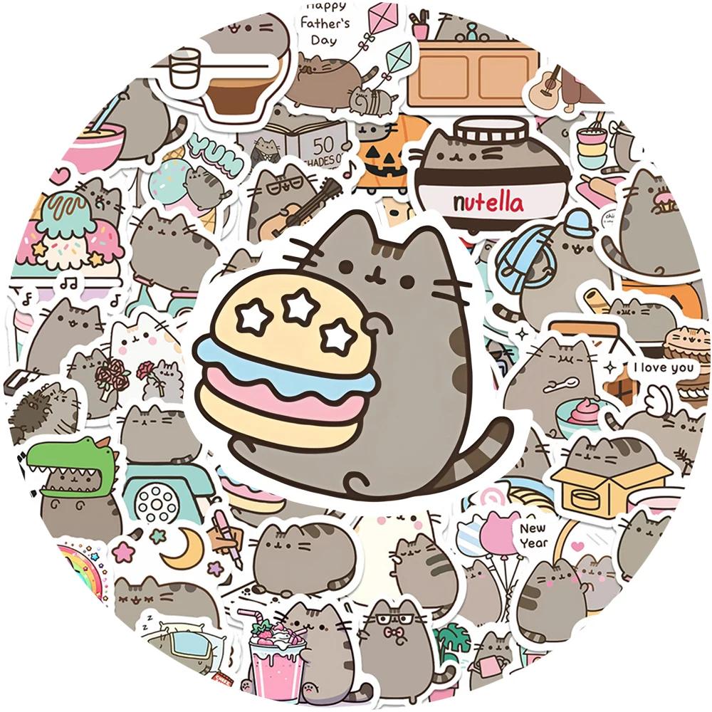 10/30/60 pièces mignon gros chat animaux autocollants pour enfants Graffiti papeterie ordinateur por