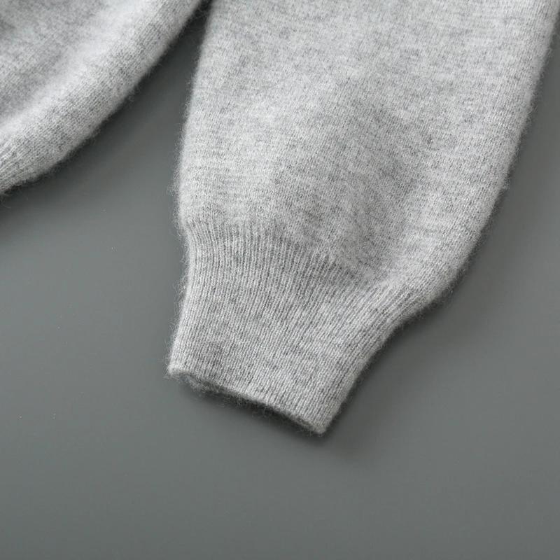 MVLYFLRT Costume tricoté en laine mérinos pour homme Cardigan à capuche avec fermeture éclair Pantal