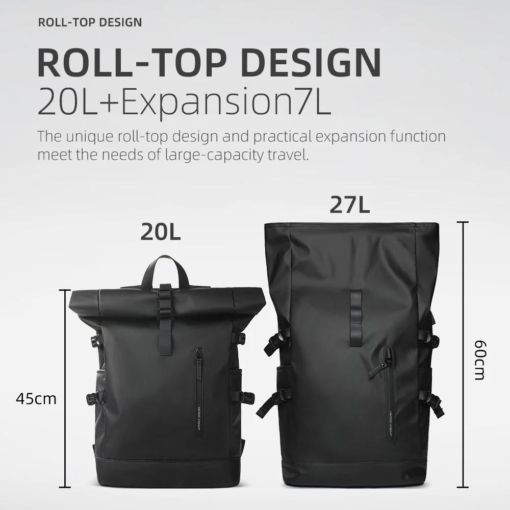 HK sac à dos de voyage extensible hommes grande capacité étanche 15.6 "sac pour ordinateur portable