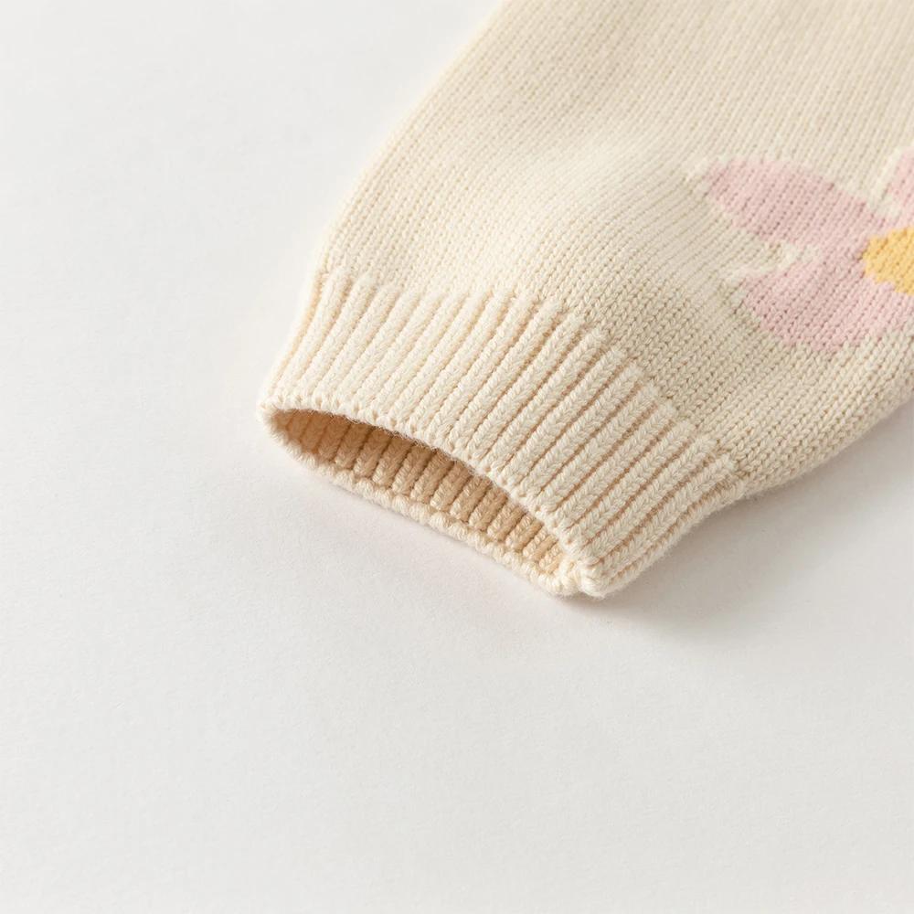 Dave Bella automne hiver filles bébé enfants doux mignon haut pull tricoté à fleurs pull mode décont