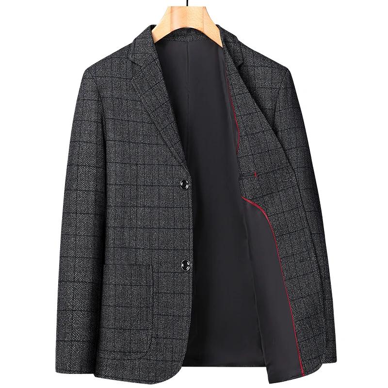 Pour l'automne et l'hiver 2025, vestes de costume en laine décontractées pour hommes d'âge moyen et