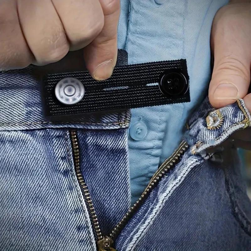 5 pièces jean Extension boucle élastique réglable taille bouton ceinture allongement pour pantalon p