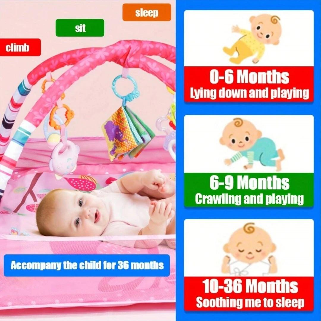 Parc d'activités pour bébé avec jouets suspendus, tapis d'éveil pour le développement et l'exercice