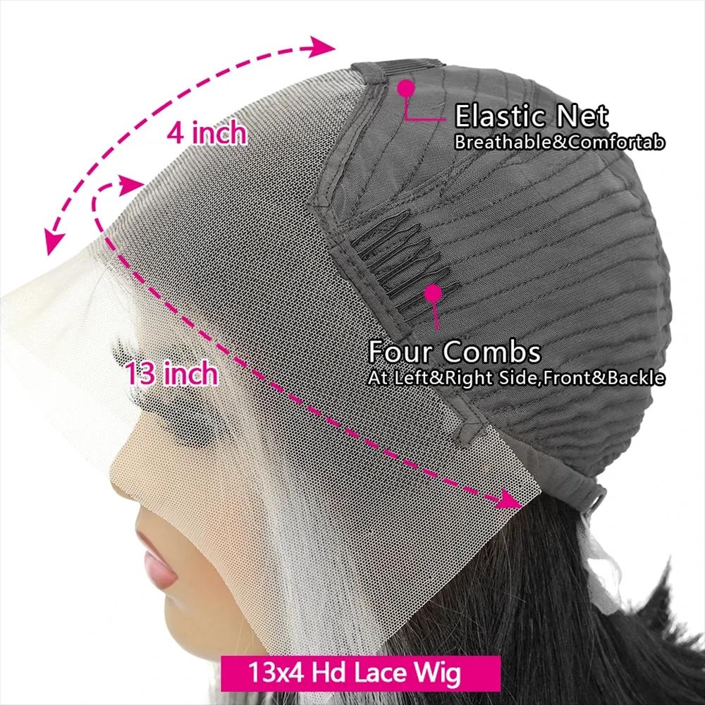 Sophia-Perruque de Cheveux Humains Lisses, Dentelle Transparente HD, 13x4, 28 30 32 Pouces