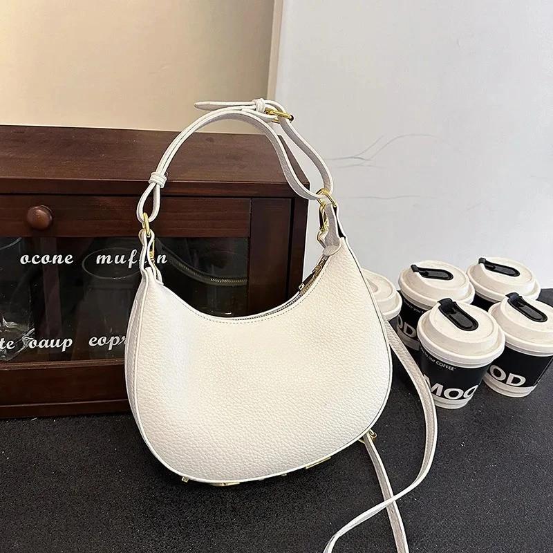Sac hobo en cuir véritable pour femmes, sac à bandoulière élégant, sac à main de luxe pour le quotid