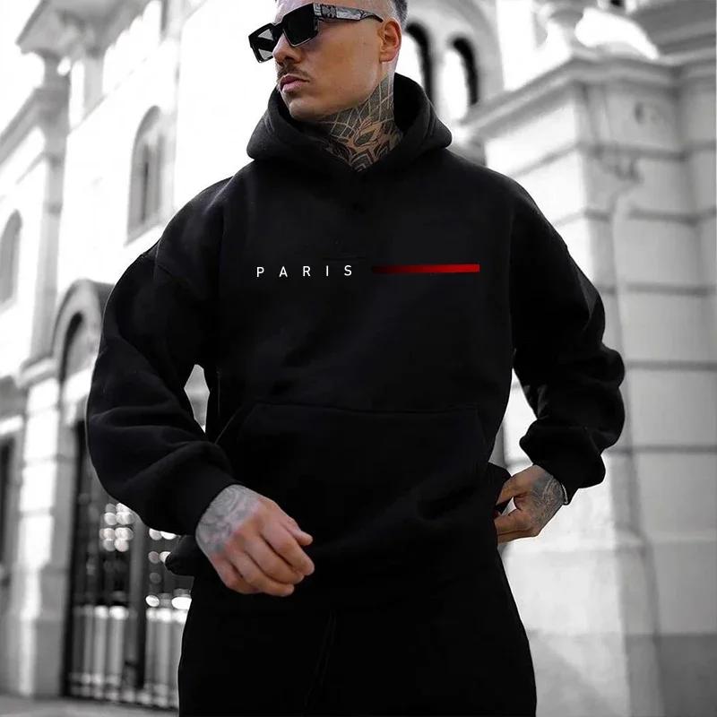 Paris pulls à capuche de mode pour hommes toutes saisons quotidien décontracté sport sweats à capuch