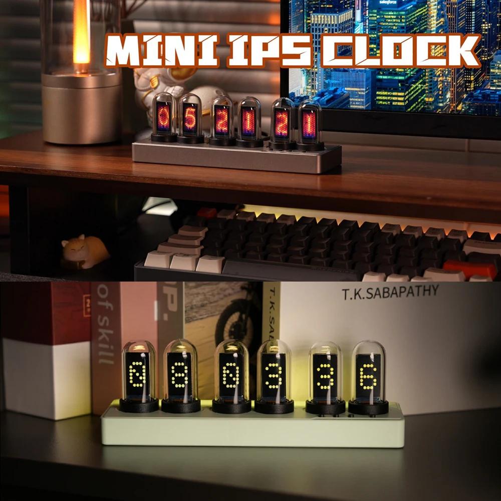 Réveil à Tube Nixie IPS, contrôle WIFI, avec lumières RGB colorées, pour la décoration de salle de j