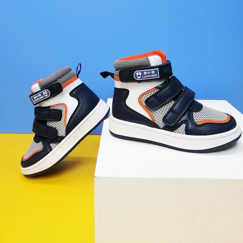 Baskets d'été en cuir pour garçons, chaussures orthopédiques pour enfants en bas âge, Support de che