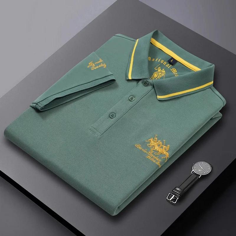 Été hommes polos brodés à manches courtes chemise de luxe haut décontracté revers T-shirt hommes res