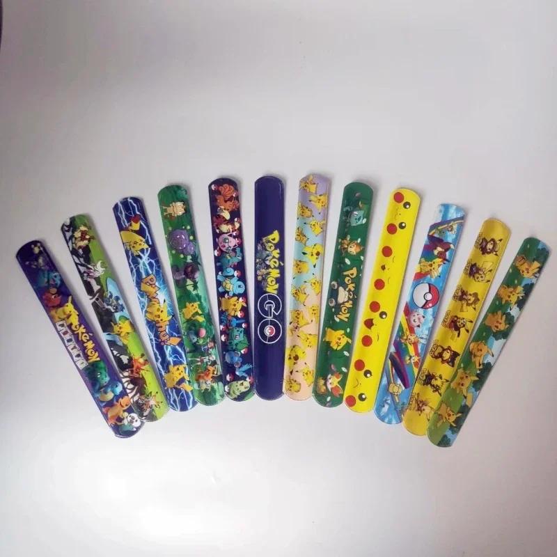 Bracelets Pokemon Pikachu, Bracelet à pression, personnages de poupée Anime, anneau à main pour enfa
