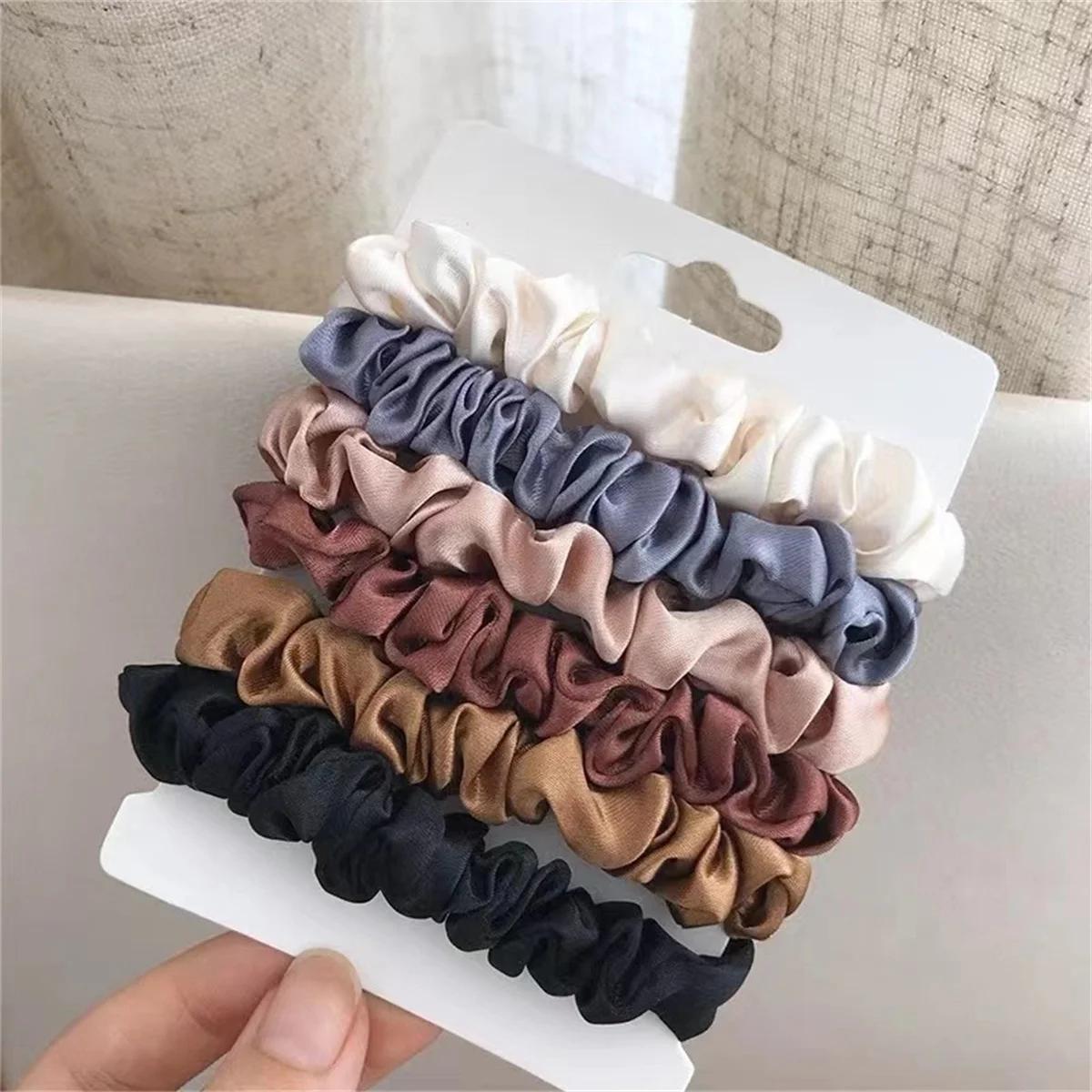 Chouchous en Satin pour femmes, 6 pièces, plus doux que les chouchous en soie pour cheveux | Chouc