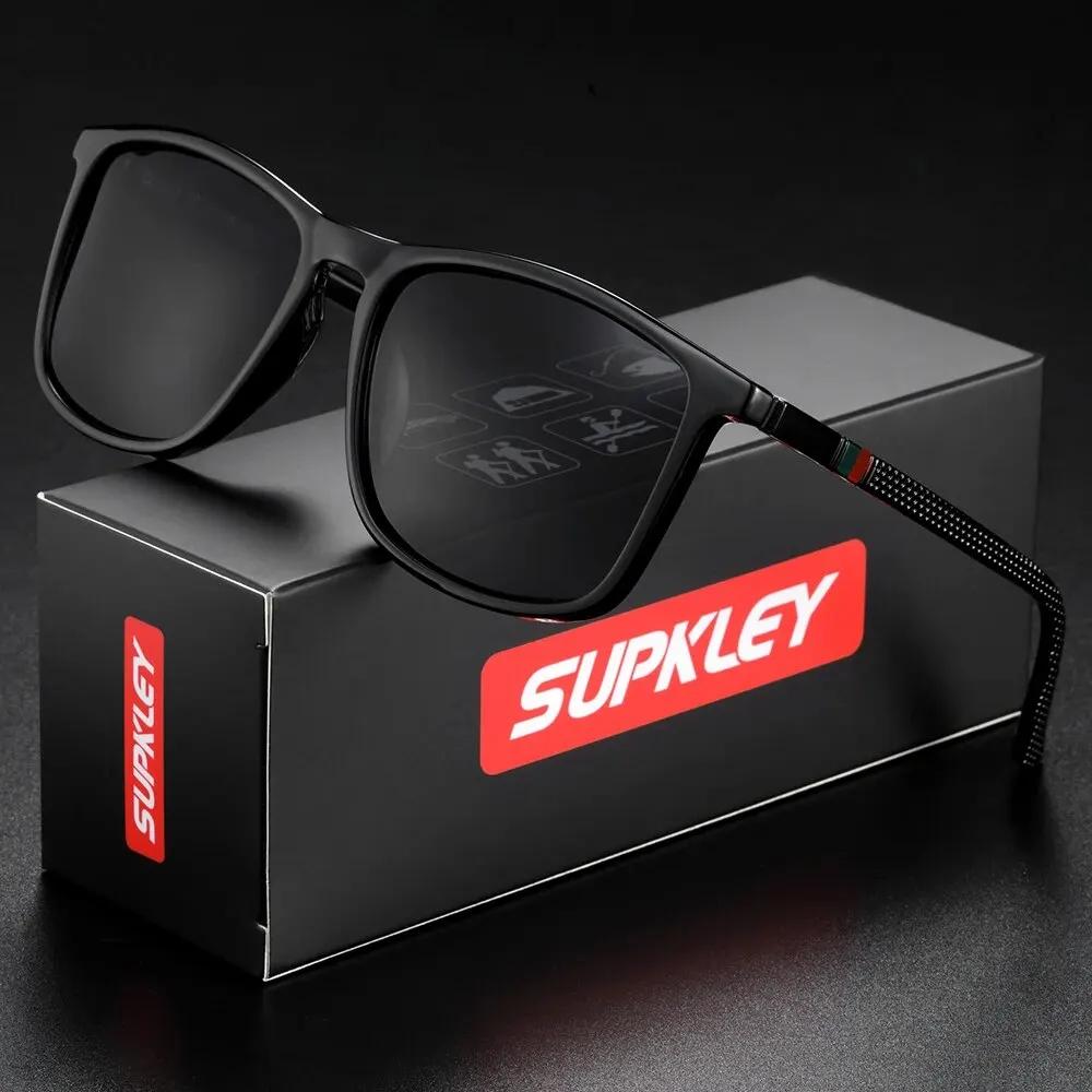 SUPKatteign- Lunettes de soleil de sport polarisées pour hommes, lunettes de soleil carrées pour hom