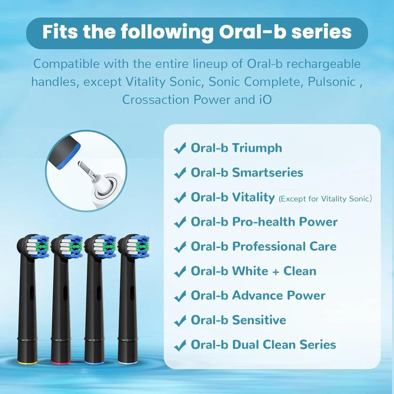 Têtes de brosse à dents de rechange pour brosse à dents Oral B, nettoyage de précision, buses noires