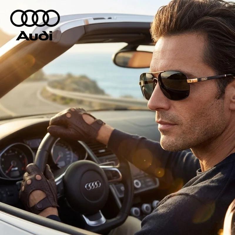 Lunettes de soleil polarisées Audi de luxe, style pilote carré, anti-éblouissement, pour la conduite
