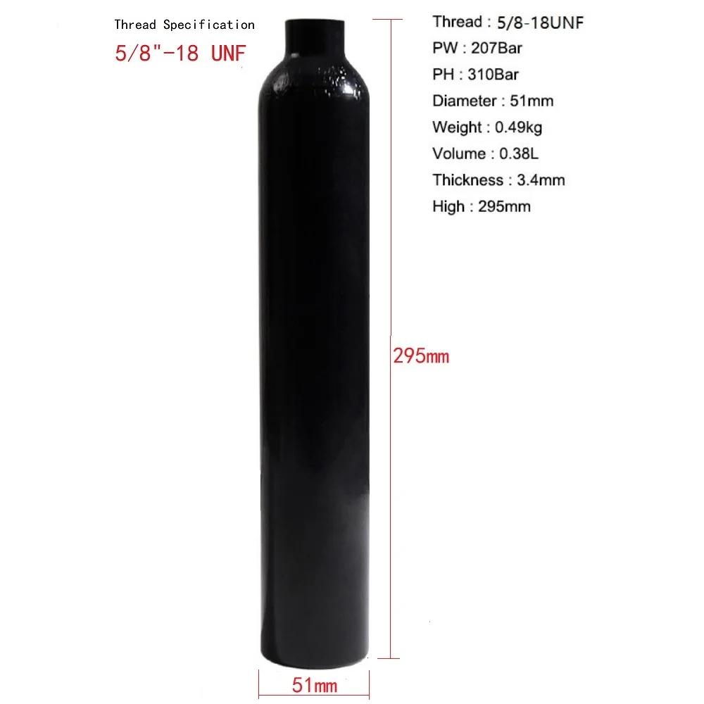 Bouteille d'Air ComTIFS HPA à Intervalles de CO2, en Aluminium Précieux, Valve Sochi, 0,38 L, 5/8-18