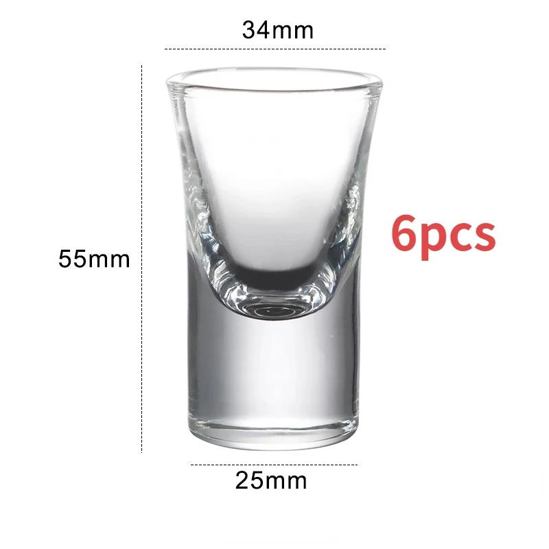 Ensemble de verres transparents de 15ml, 6 pièces, verre à liqueur à fond épais, tasses à balles, pe
